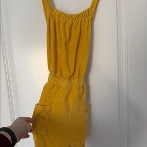 Zara yellow terry cloth romper